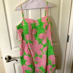 Lilly Pulitzer Green and Pink Shift Dress Sz 8